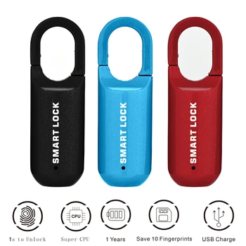 Mini impressões digitais Cadeado Smart Touch Fechadura digital USB Sem Anti-Roubo de Bloqueio Para o Caso de Viagens Gaveta do Armário de Bloqueio