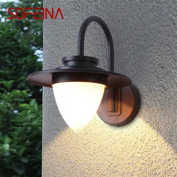 ·SOFEINA Lâmpada de Parede Exterior Clássica Arandelas de Luz de IP65 Impermeável Casa LEVOU Para o Alpendre da Villa