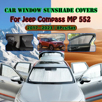 Total Cobre Chapéus-de-sol Para Jeep Compass MP 552 2017~2023 2019 2020 2021 Acessórios do Carro do Sol pára-brisas, nas janelas Laterais Auto Viseira