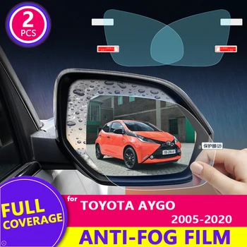 Chuva Filme Completo Capa Retrovisor Espelho Claro Anti-Nevoeiro à prova de chuva para a Toyota Aygo 2005~2008 2010 2020 2017 2018 Adesivos de carros Bens