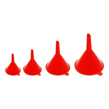 Vermelho Pequeno Funil De Plástico De 4 Peças Conjunto De Simples E Portátil Doméstico Funil Funil De Óleo