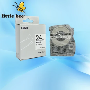 Frete grátis fita de 24mm preto no branco LC-6WBN compatível Epson/kingjim etiqueta de fita para tanto tepra e labelworks impressora