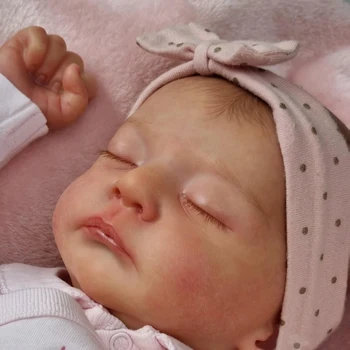NPK 19inch Bebê Recém-nascido Renascer Boneca Bebê Dormir Kai Realistas Toque Suave com a Mão-elaborar o Cabelo da Boneca