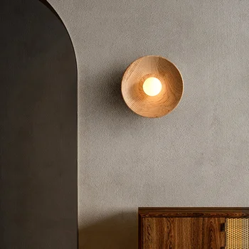Japonês Retro Wabi-sabi Móveis de Sala de estar Lâmpada de Parede Nórdicos Decoração da Casa da Escada do Corredor Homestay Luzes de Madeira, Decoração de Arandelas