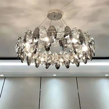 Luz de Luxo Lustre Lustre de Cristal Luz da Sala Simples e Moderno, a Atmosfera do Restaurante a Luz De 2023, Pós-moderno da Lâmpada