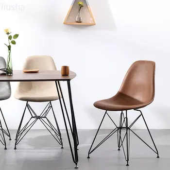 Cadeira de jantar moderna, a simplicidade, a casa Nórdica de ferro, estofado da cadeira, encosto de fezes, casual, a criatividade, a luz de luxo, vaidade cadeira