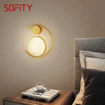 SOFITY Contemporânea Simples Lâmpada de Parede LED Criativo de Design de Luxo Ouro Candeeiro de Luz para a Home Sala Quarto-de-Cabeceira Decoração