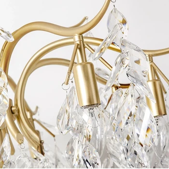 Nordic LED Candelabro de Cristal de Ouro Preto Pendurado Luz de Luxo, Iluminação, Cozinha de Jantar, Sala de estar, Quarto Lâmpada Lustre Pendente