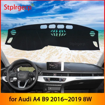 para Audi A4 B9 2016~2019 8W Esteira antiderrapante Tampa do Painel de controle Pad-Sol Dashmat Acessórios do Carro De 2018 2017 Estilo de Cobre