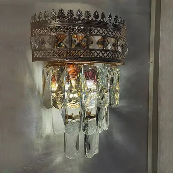 FCYAM Moderno de Ouro de Cristal Interior, Lâmpada de Parede Candeeiro de dispositivos Elétricos de Luzes do Design Nórdico de Decoração Para o Quarto ao Lado da Sala de estar