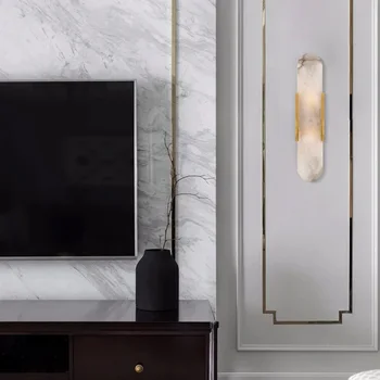 Moderno, criativo, mármore, bronze da lâmpada de parede nórdicos ouro preto quarto de cabeceira de parede de luz espelho do Banheiro, corredor, escadas, Luminária led