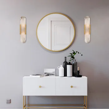 Moderno, criativo, mármore, bronze da lâmpada de parede nórdicos ouro preto quarto de cabeceira de parede de luz espelho do Banheiro, corredor, escadas, Luminária led