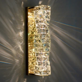 Cristal da Lâmpada de Parede italiano Atmosférica Sala de estar, Quartos Modernos e Criativos Personalidade High-End Lâmpada Decorativa iluminação exterior