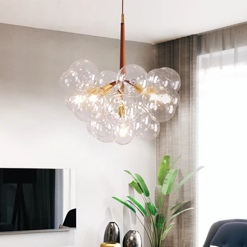 Pós-moderno de Vidro bolha bola de luz de teto Nórdicos minimalista de design de luxo luz sala, quarto criativa sala de jantar lâmpada