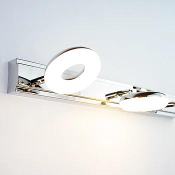 Casa de banho Simples DIODO emissor de Luz Frente do Espelho do Banheiro Maquiagem Impermeável de Aço Inoxidável do Espelho Anti-embaciamento Pintura, Lâmpada de Parede LB101308