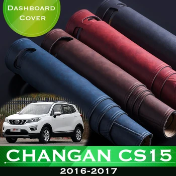 Para Changan CS15 2016 2017 Anti-Deslizamento do Painel do Carro Evite a Luz Pad Instrumento Plataforma Secretária de Capa de Couro Traço Mat