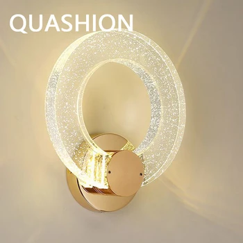 QUASHION Cristal de Luxo, Sala de estar Lâmpada de Parede Decoração da Casa Anel de Bolha Lâmpada do Candeeiro de Quarto de Cabeceira LED dispositivo elétrico de Iluminação Ambiente
