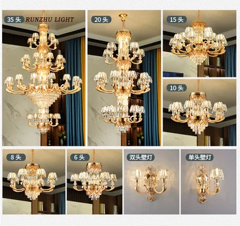 Francês Lustre de Cristal Americana Medieval a Lâmpada da Vela Villa luz de Sala de estar, o Restaurante da Lâmpada Lâmpada de Engenharia Hotel