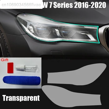 TPU Farol Filme Para o BMW Série 7 2016-2020 Estilo Carro Transparente, de Tonalidade Preta de Protecção Frontal de Luz Etiqueta Acessórios 2Pcs
