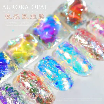 1pc Colorido Aurora Unhas Pó de Holográfico de Unhas de Glitter Laser Chrome Lantejoulas Para Unhas Arte DIY Decoração de Alta Qualidade Manicure