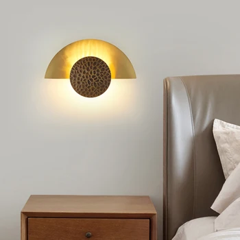 Designer de meia-lua led, lâmpada de parede Moderna, simples resina de ferro criativo parede da sala de estar quarto de luz de cabeceira da escada do corredor arandelas