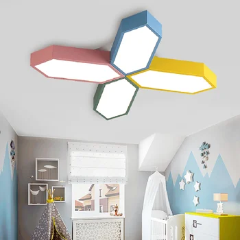 Verde amarelo azul rosa contraste de cor da lâmpada do teto criativo quarto infantil quarto lâmpada