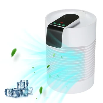 Ultra-sônico do Ar mais frio Umidificador de Controle de Toque Mini Condicionador de Ar de 360 graus Rotatable do ambiente de Trabalho Pessoal Refrigerador de Ar Umidificador