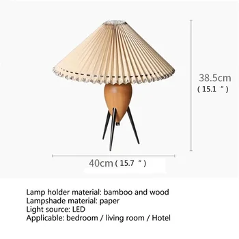 SOFITY Moderno, Criativo Tabela de Lâmpadas de LED Castanho Mesa de Luz Branca Plissada Abajur Decorativo Para a Home Sala Quarto
