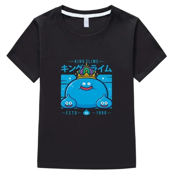 DRAGON QUEST Jogo Kawaii T-shirts para Crianças Meninos/Meninas de desenhos animados de Impressão de T-camisa Casual Manga Curta 100% Algodão T-Shirts