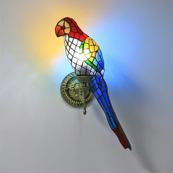 DEBBY Tiffany Papagaio Lâmpada de Parede LED Design Criativo Cama Sutia Pássaro de Luz Sala, Quarto, Corredor Decoração