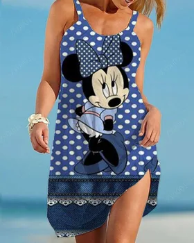 2023 Disney do vestido de verão quente de venda nova retro saia longa de todos-jogo de suspender a saia da menina sexy temperamento grande tamanho vestidos