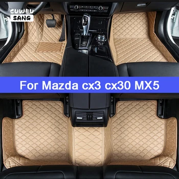 CUWEUSANG Carro Tapetes Para Mazda CX3 CX30 MX5 Pé Coche Acessórios Tapetes