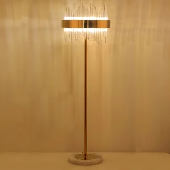 O novo Luxo Moderno Cristal de Ouro Suporte de Chão Lâmpada LED Para o Quarto Sala estar Home interna Luminárias