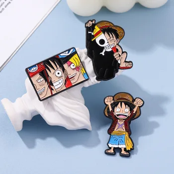 Anime One Piece Alfinetes de Lapela para Mochila Esmalte Pin Homens Mulheres Broches Legal Porta-Crachás de Acessórios de Jóias