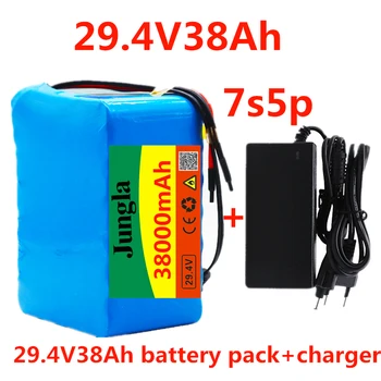 24V 38Ah 7S5P bateria 250w 29.4 V 38000mAh bateria de iões de lítio para a cadeira de rodas de bicicletas elétricas pack com BMS + carregador