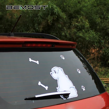 BEMOST DIY Auto Acessórios dos desenhos animados de Animais Engraçados Cão em Movimento Cauda Adesivos de Carro Limpador do vidro Decalques Adesivos de Carro Estilo