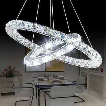 Moderna luminária suspendu LED Candelabro de Cristal Ilumina-se Para o Mergulho Sala de Cristal Lustre Pendente de Iluminação Pingente Pendurado Fixação