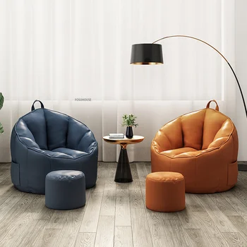 Nordic Mobiliário, Sofás de Couro para Sala de estar Preguiçoso Sofá de Lazer Sofá Sofá cadeira Cadeira Cadeira Tatami Sofá Lounge