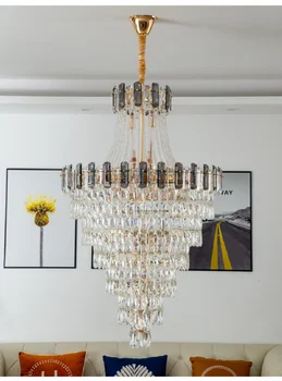Luxo K9 lustre de Cristal duplex sala de estar decoração lustre villa hotel de iluminação
