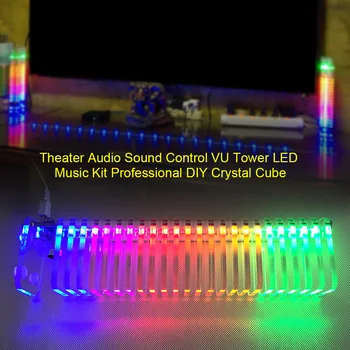 Da coluna Visor de Nível do Kit de Áudio Teatro LEVOU a Música a Fantasia de Controle de Som Home Cristal Cubo Prática VU Torre DIY Profissional