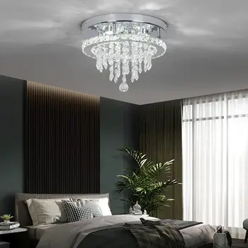 Luz de teto de cristal circular de luxo moderno corredor minimalista varanda entrada da luz de teto criativo quarto dos dispositivos elétricos de iluminação