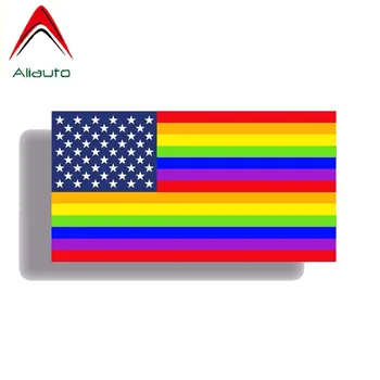 Aliauto Personalidade Adesivo de Carro do Orgulho Gay, que USA uma Bandeira Americana Acessórios de PVC de Decalque para a Bmw E92 Toyota Hilux Chevrolet,15cm*8cm