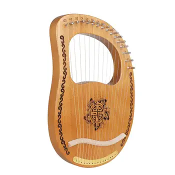 16 Cadeias de Madeira de Mogno, Harpa, Lira Instrumento Musical 16 Cadeias de Instrumentos de Cordas da Lira Harpa com a Ferramenta de Ajuste para Iniciantes