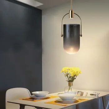 Nordic modernas luzes pingente Cinza branco máscara de Vidro restaurante bar café hanging lamp sala de jantar, cozinha, casa de dispositivo elétrico de iluminação