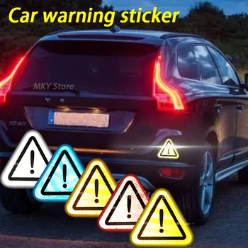 Universal Carro Adesivos Refletores Triângulo Ponto De Exclamação Sinal De Aviso Adesivo Noite De Segurança De Condução Anti-Colisão De Carro Decal