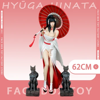 62cm Anime Naruto Figura Hyuga Hinata Sexy Figuras Hinata Extra Grande Figura de Estátua Modelo de Decoração de Boneca Colecionável Brinquedo de Presente