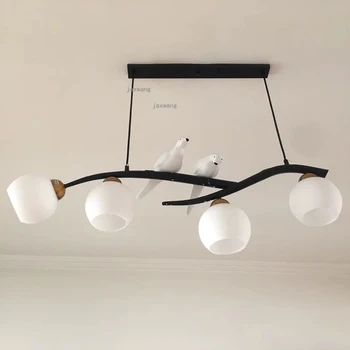 Nórdicos, Sala de Jantar LED Pássaro luminária de Iluminação Preto/Ouro Pingente de Vidro Luminárias Loft Hanging Lamp Acessórios de Cozinha