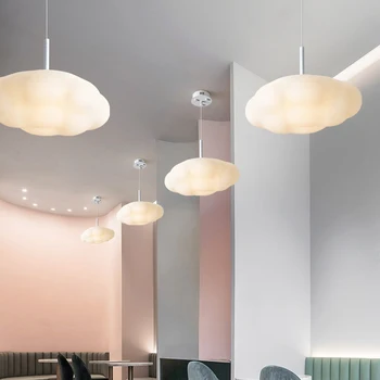 New Nordic DIODO emissor de Luz Pendente Para Quarto de Crianças Sala de Jantar da Forma de Nuvem Tecto, Lustre Criativo Hanging Lamp