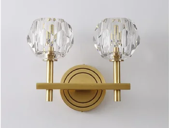 Moderno cobre de cristal da lâmpada de parede da sala de estar, quarto de cabeceira lâmpada Nórdicos luxo da parede do DIODO emissor de luz