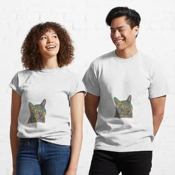 Colorido Cat T-Shirt mais o tamanho de t-shirts mens t shirts divertidas homens de treino camisa